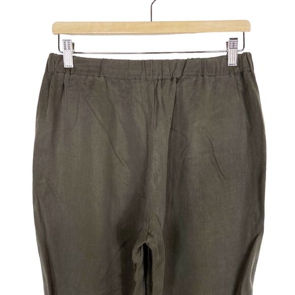 Amadi Tori Jogger Pants Olive Green Tencel Ankle Tie Womens M - Picture 8 of 10